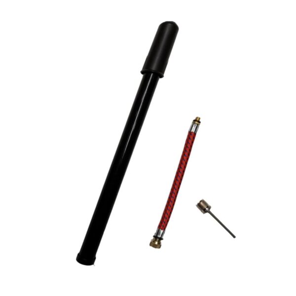 Bike Pump with Flexible Hose & Schrader Valve Adaptor - Compact Hand Pump