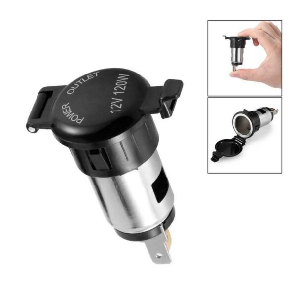 Universal 12V Car Cigarette Lighter Socket Plug Adapter With Closing Cap