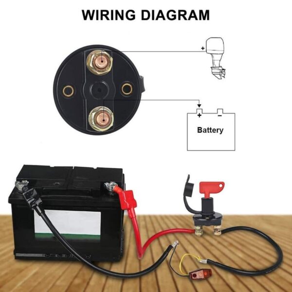 Battery Isolator Switch 100A - 12V/24V Heavy Duty with 2 Keys & Waterproof Cover - Image 3