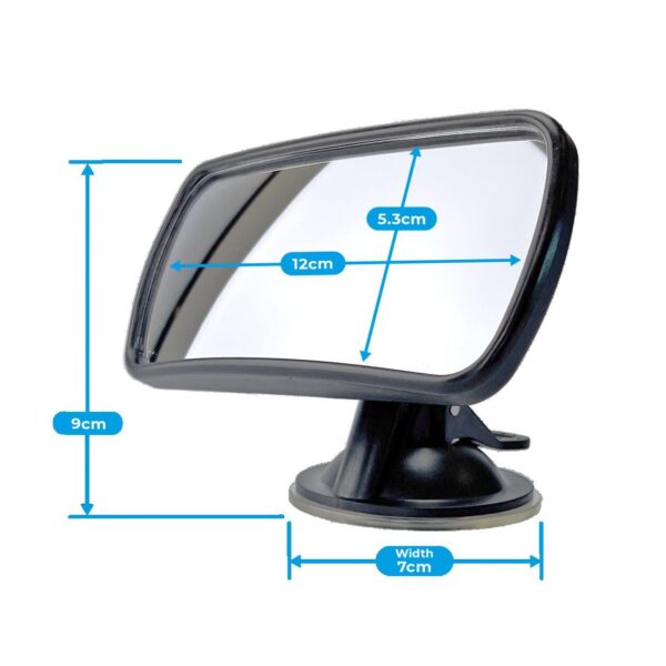 Small Wide Angle Interior Car Mirror - Adjustable Suction Cup for Extra Visibility - Image 3