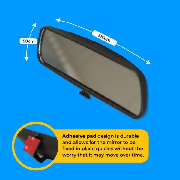 Universal Car Interior Large Stick-On Dipping Mirror - 210x50mm for Extra Visibility - Image 3