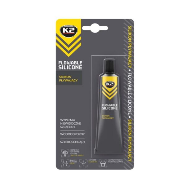 K2 Flowable Silicone Sealant - Waterproof Glass & Rubber Seal Repair, 21g