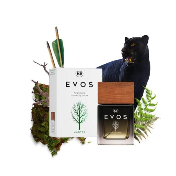 K2 EVOS HUNTER Car Perfume - 50ml Bergamot, Geranium, and Moss Scent - Image 2