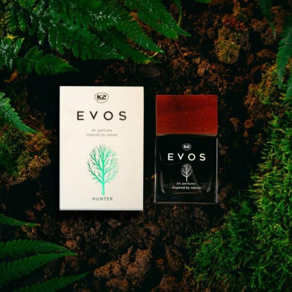 K2 EVOS HUNTER Car Perfume - 50ml Bergamot, Geranium, and Moss Scent - Image 4