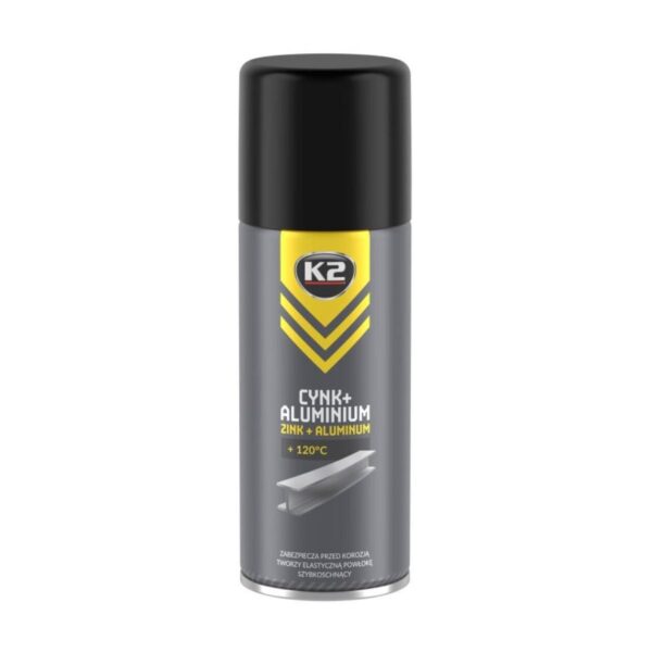 K2 ZINC+ Aluminum Spray - Corrosion Protection +120°C Heat Resistance, 400ml - Image 2