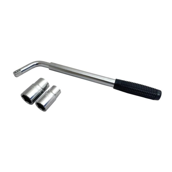 Extendable Wheel Wrench - Anti-Slip Handle with Reversible Drive Sockets