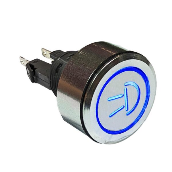 Savage 12V Push Button Switch - Silver LED Latching Side Driving Lights On/Off