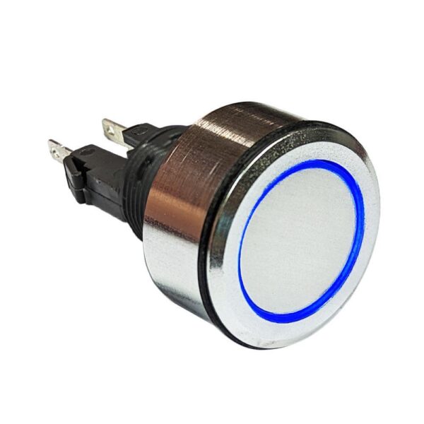 Savage 12V Blue LED Push Button Switch - Latching Function for Universal Use