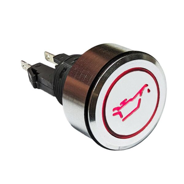 Savage 12V Blue LED Oil Light Warning Indicator Panel Button Switch - Universal