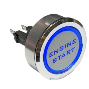 Savage 12V Extra Large Engine Start Button - Blue LED Momentary Push Switch